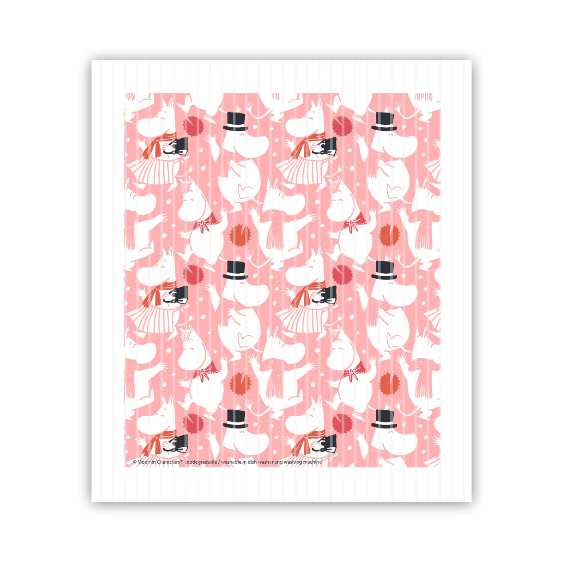 Moomin celebration dishcloth 17x14.5 cm, White-pink Opto Design