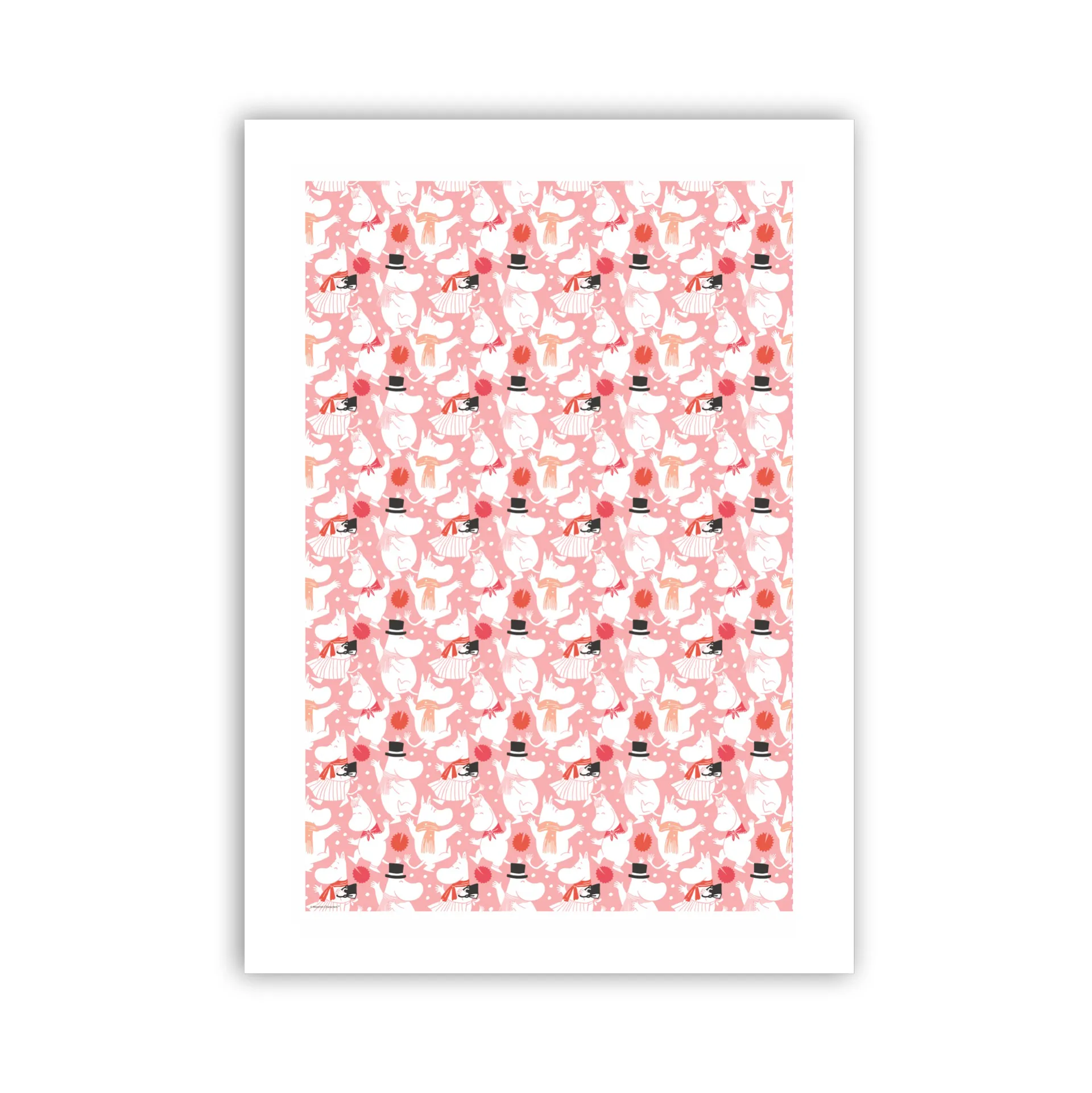 Moomin celebration kitchen towel 70x50 cm, White-pink Opto Design
