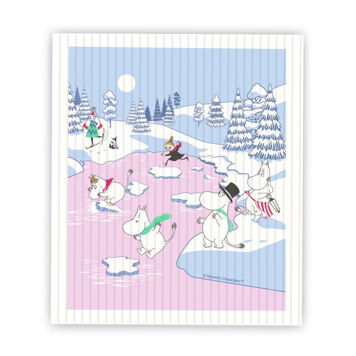 Moomin dishcloth winter 2022 14.5x17 cm, Blue-white-pink Opto Design