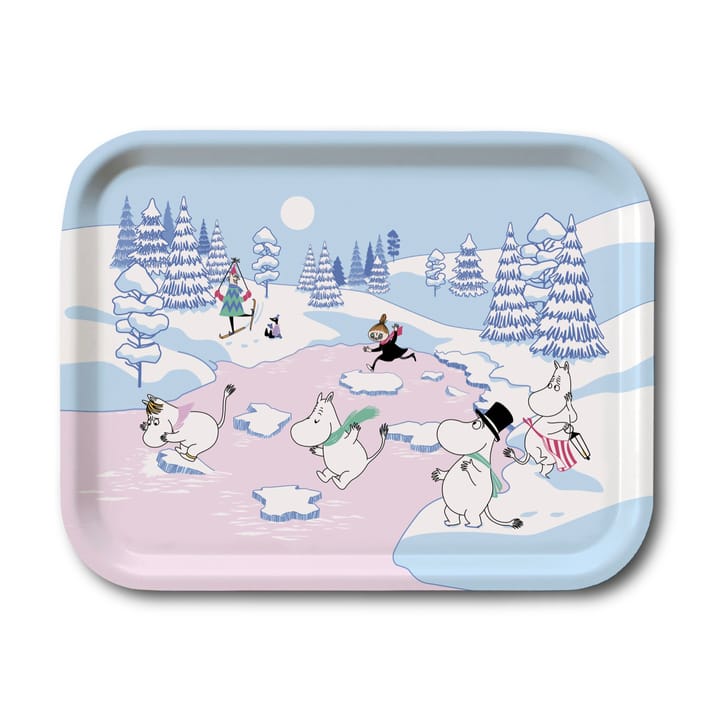 Moomin tray winter 2022 20x27 cm, Blue-white-pink Opto Design