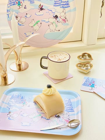 Moomin tray winter 2022 20x27 cm - Blue-white-pink - Opto Design