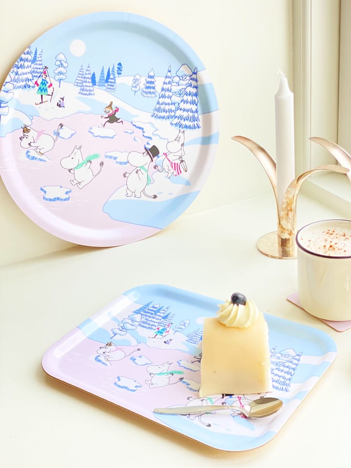 Moomin tray winter 2022 20x27 cm, Blue-white-pink Opto Design