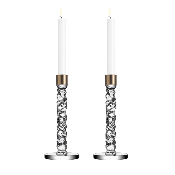 Carat candleholder brass 2-pack, 2-pack Orrefors