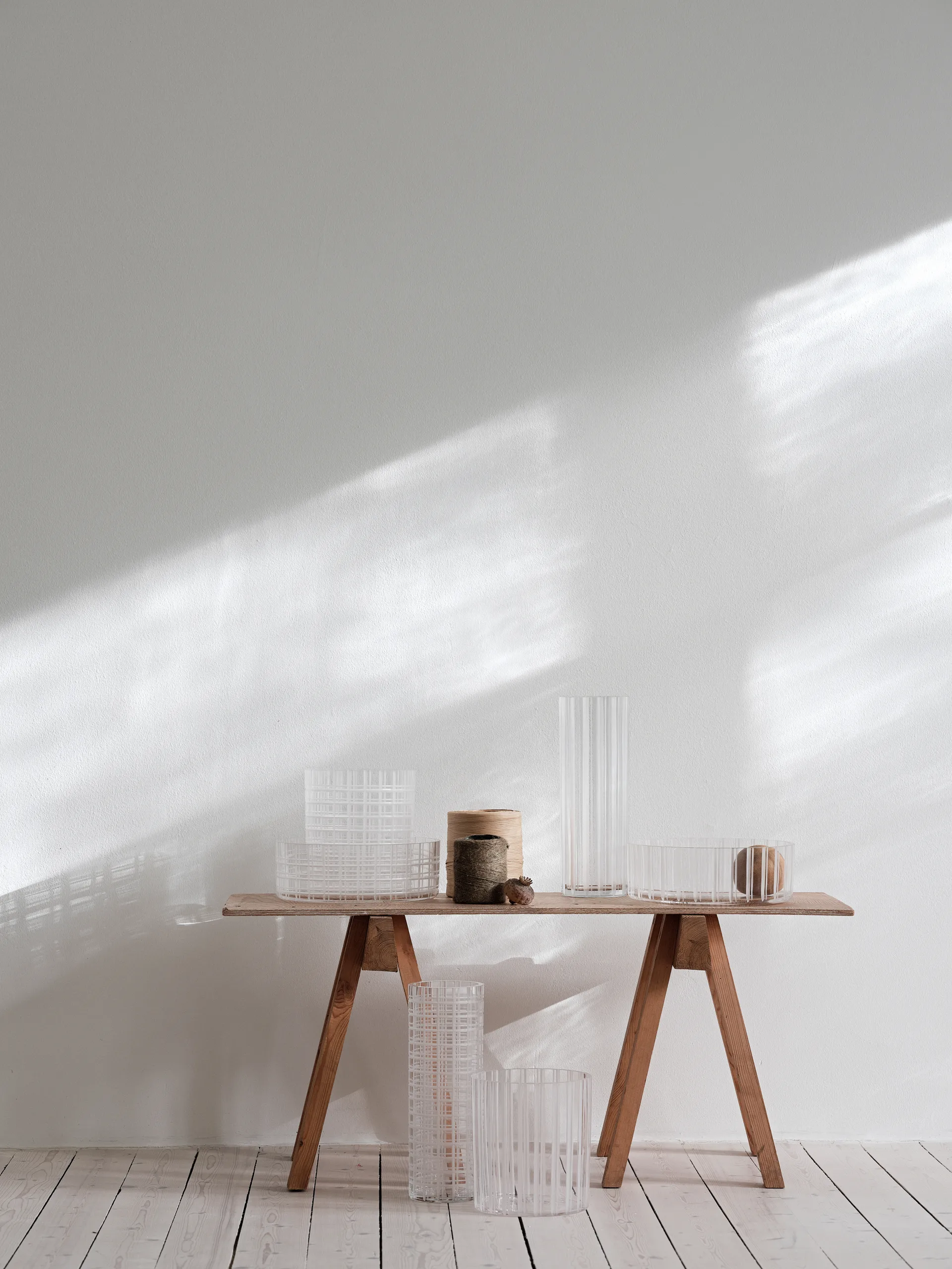 Cut in number vase 33 cm, Striped Orrefors