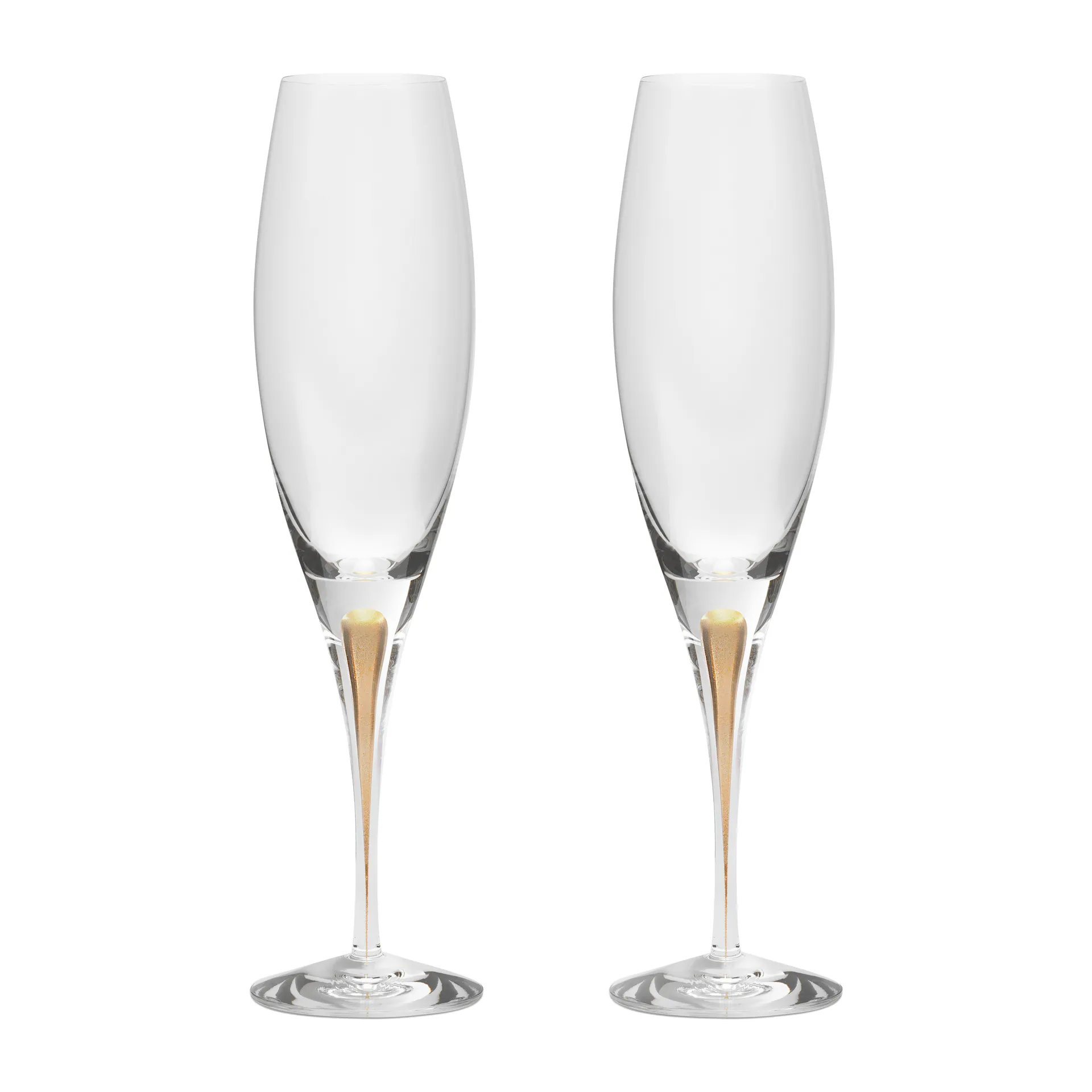 Intermezzo champagne glass 26 cl 2-pack, Gold Orrefors