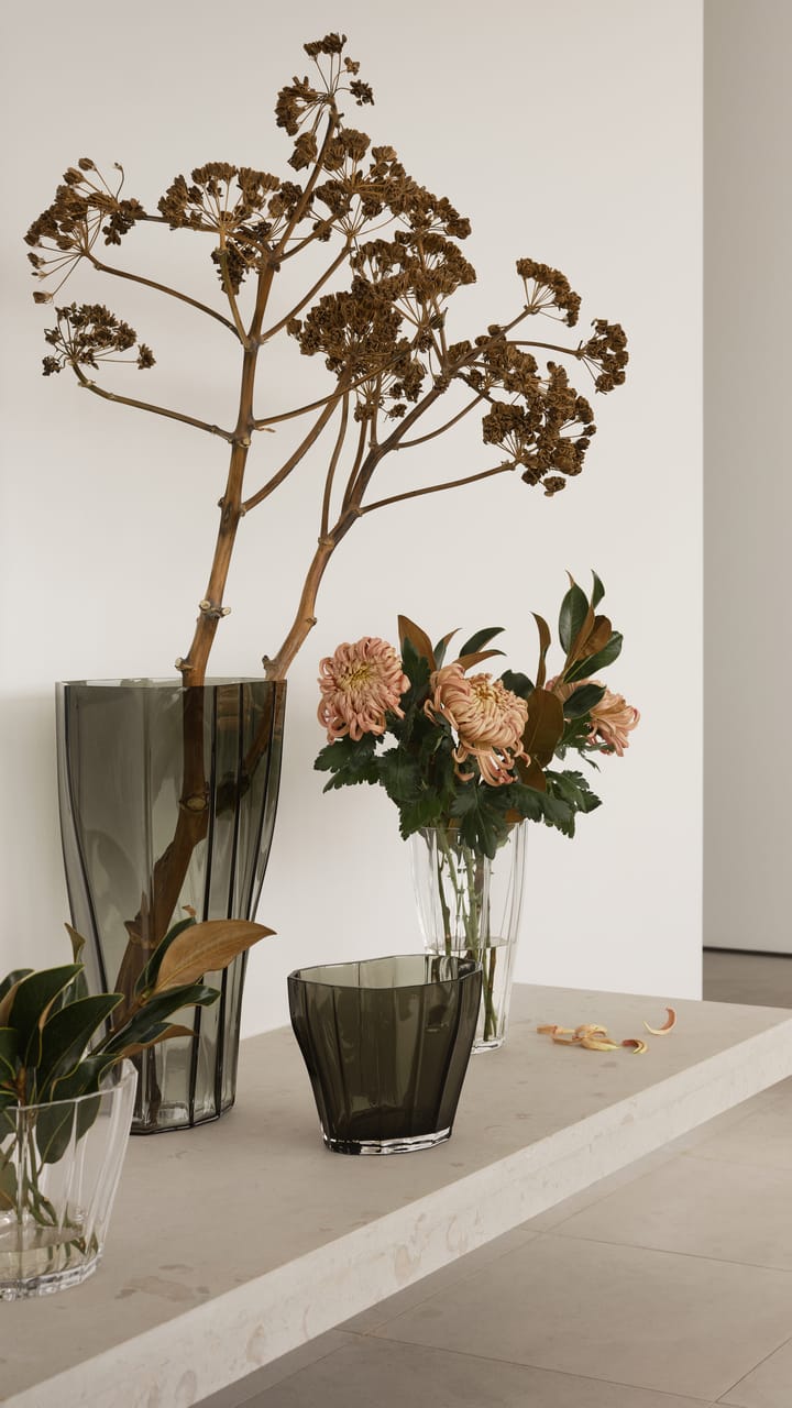 Reed vase 17.5 cm, Moss green Orrefors