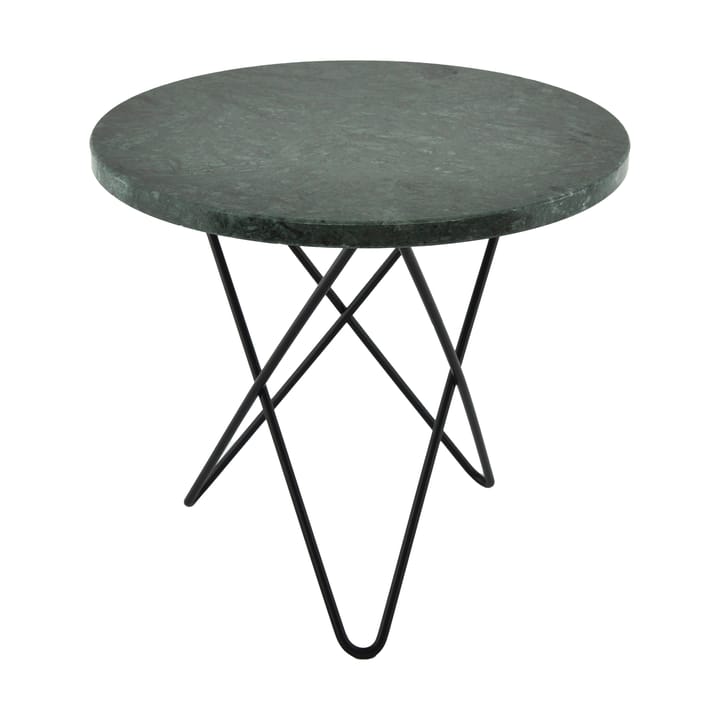 Mini O side table Ø40 H37. black undercarriage, green marble OX Denmarq