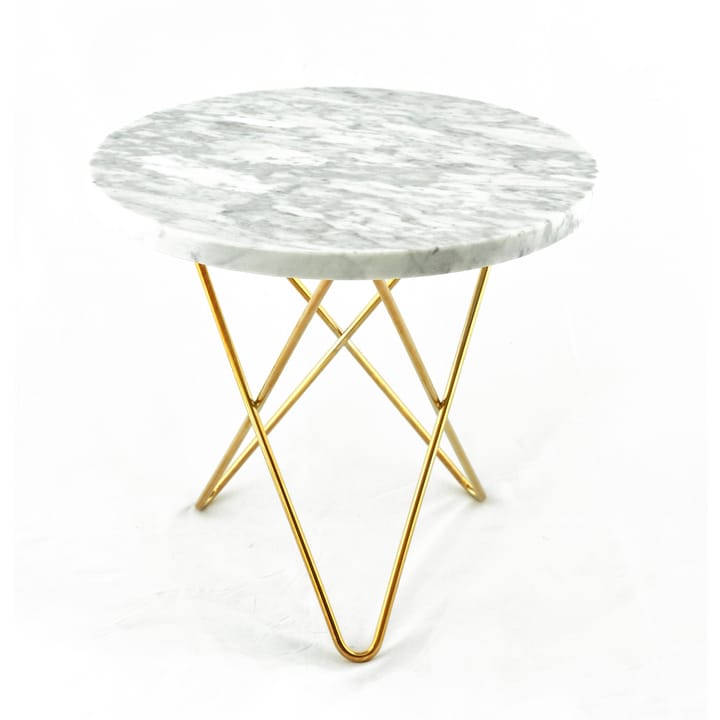 Mini O sideboard Ø40 H37, brass base, White marble OX Denmarq