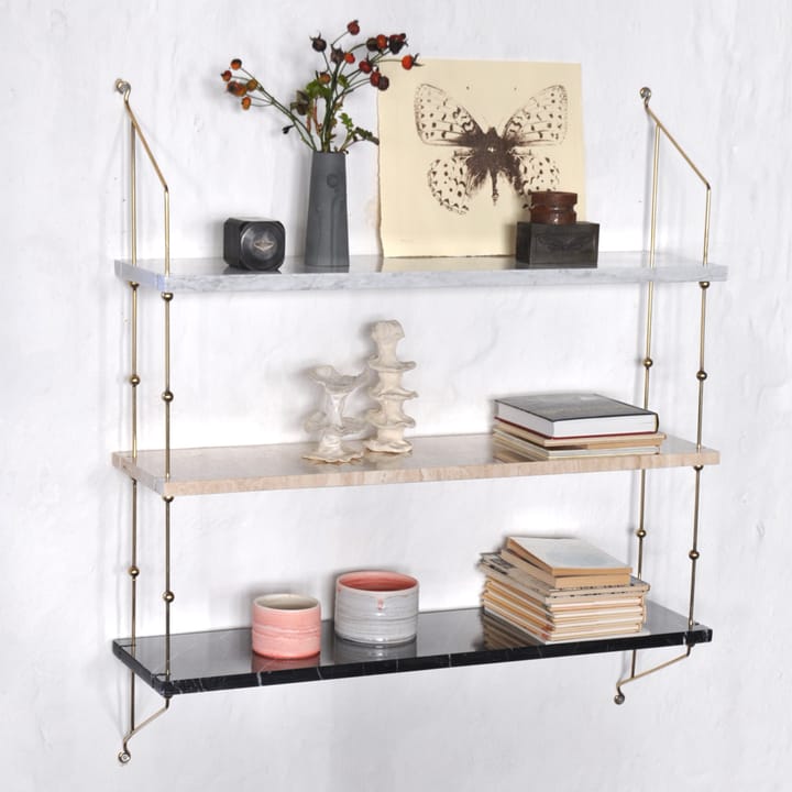 Morse shelf, marble white. frame in brass OX Denmarq