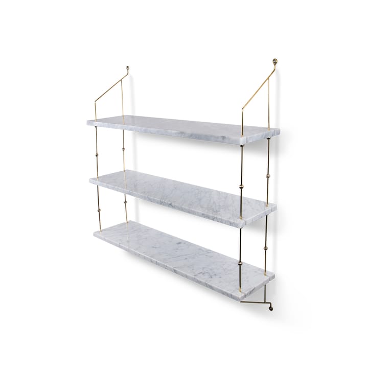 Morse shelf, marble white. frame in brass OX Denmarq