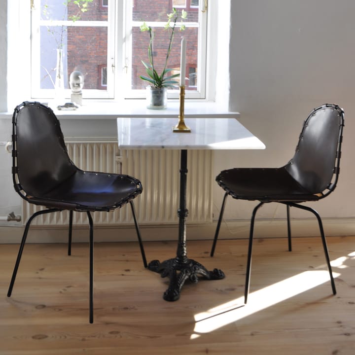 Stretch chair, leather nature. black stand OX Denmarq