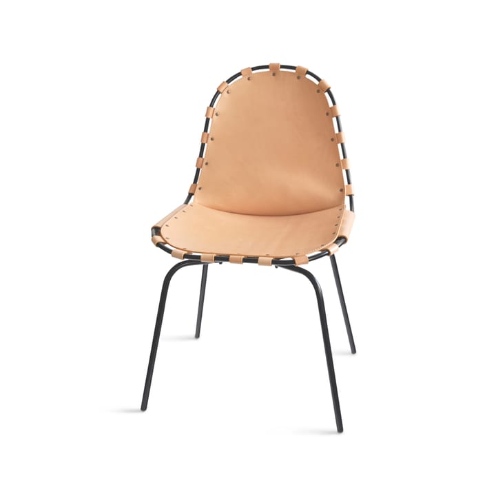 Stretch chair, leather nature. black stand OX Denmarq