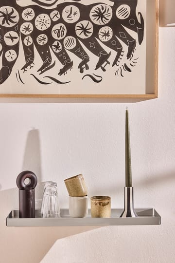 Bakku wall shelf small 16x50 cm - Aluminium - OYOY