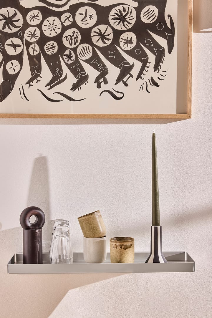 Bakku wall shelf small 16x50 cm, Aluminium OYOY