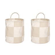 Chess storage baskets small 2-pack - Clay-offwhite - OYOY