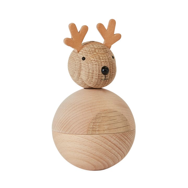 Christmas Rudolf wooden figure, Beech-oak OYOY