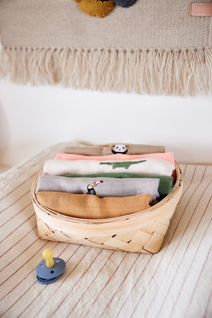 Crocodile children's blanket 2-pack, Beige-olive green OYOY