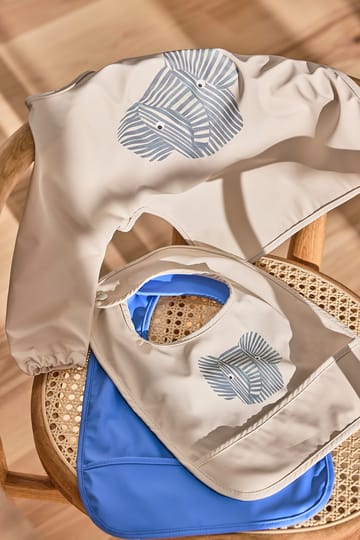 Erik Elephant bib 2-piece - Beige-blue - OYOY