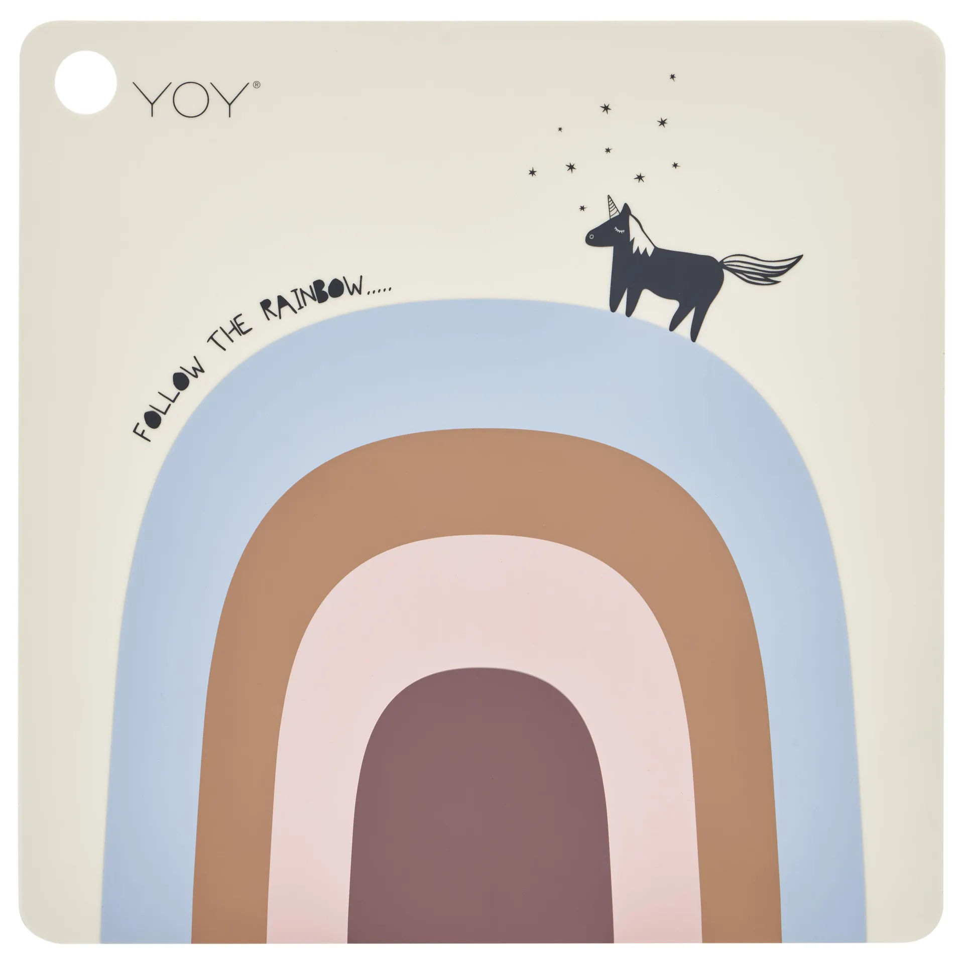 Follow the rainbow placemat, blue-rose-beige OYOY
