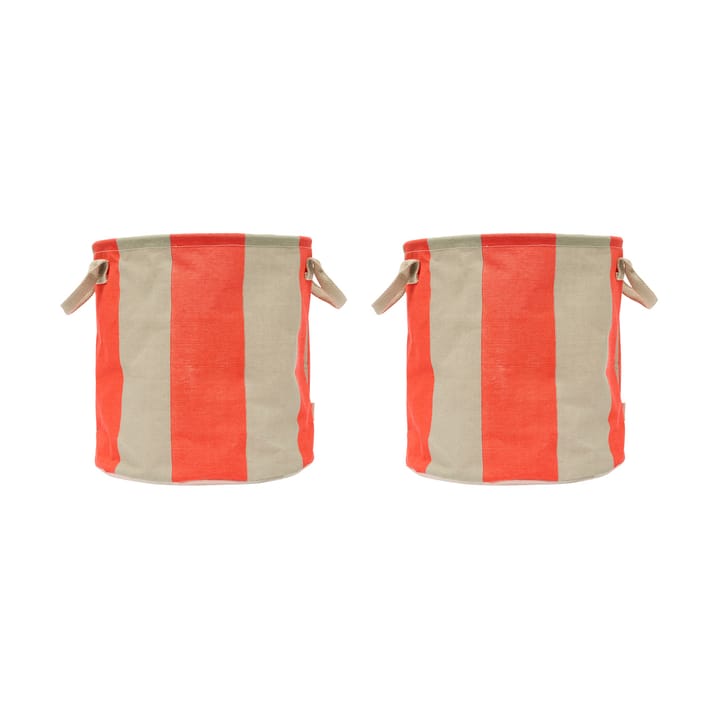 Kara storage basket medium 32xØ32 cm 2-pack - Cherry Red - OYOY