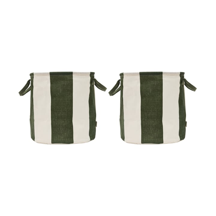 Kara storage basket medium 32xØ32 cm 2-pack - Dark Green - OYOY