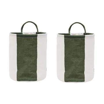 Kara storage basket small Ø18x22 cm 2-pack - Dark Green - OYOY