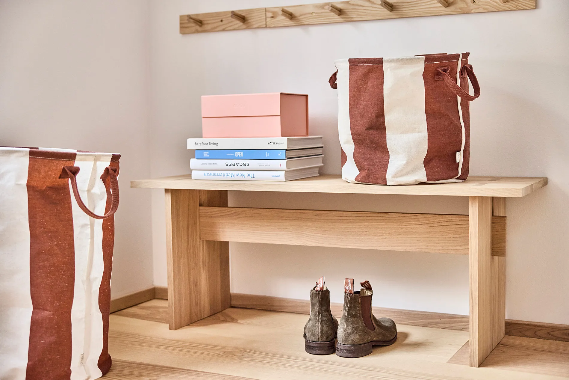 Kara storage basket small Ø18x22 cm 2-pack, Nutmeg OYOY