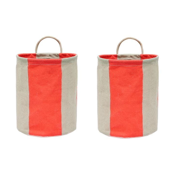 Kara storage basket small 22xØ18 cm 2-pack - Cherry Red - OYOY