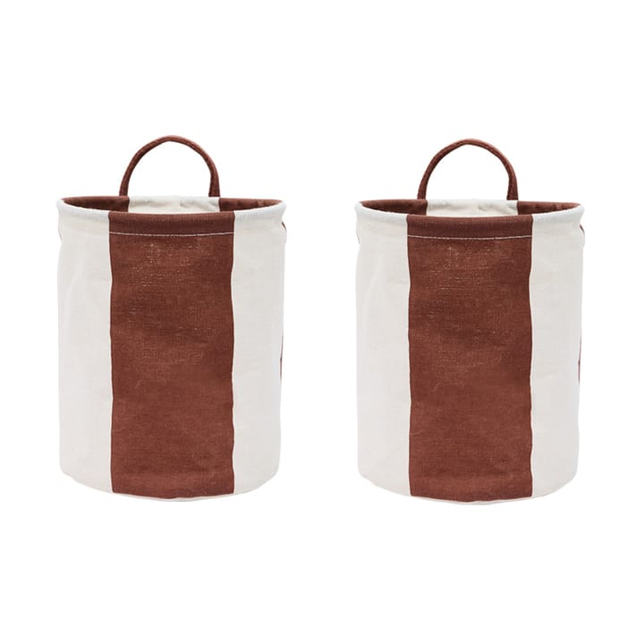 Kara storage basket small 22xØ18 cm 2-pack - Nutmeg - OYOY