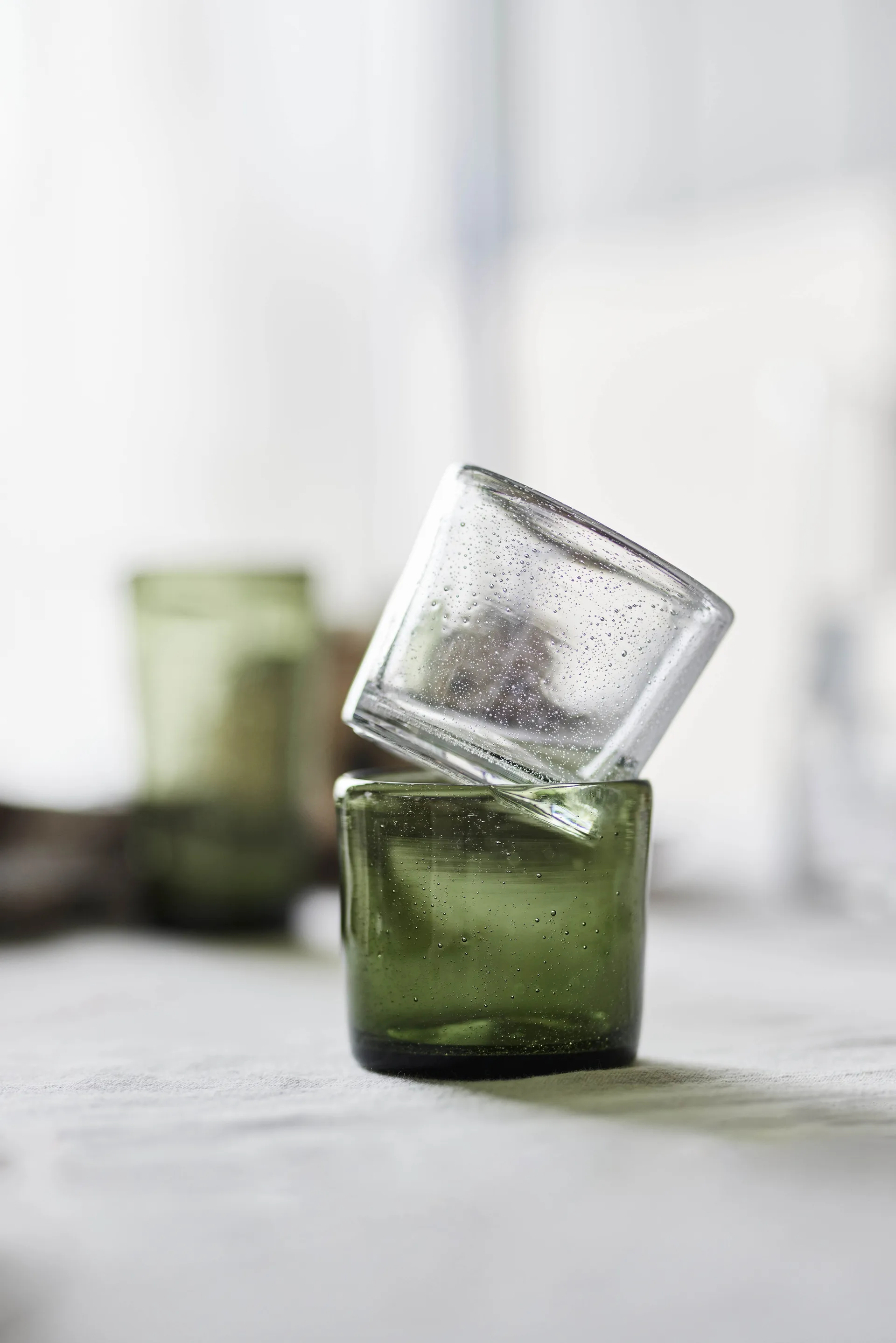 Kuki drinking glasses 4-pack, Green OYOY