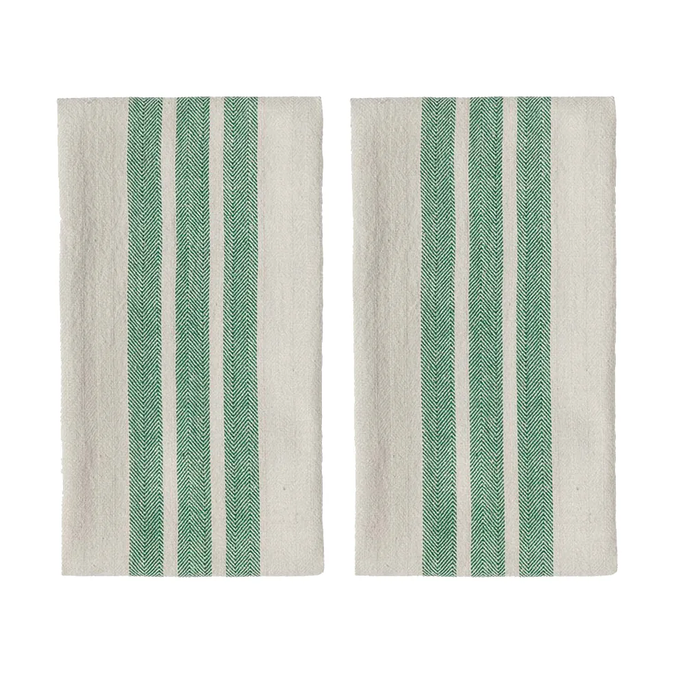 Linu kitchen towel 2-pack, Green OYOY
