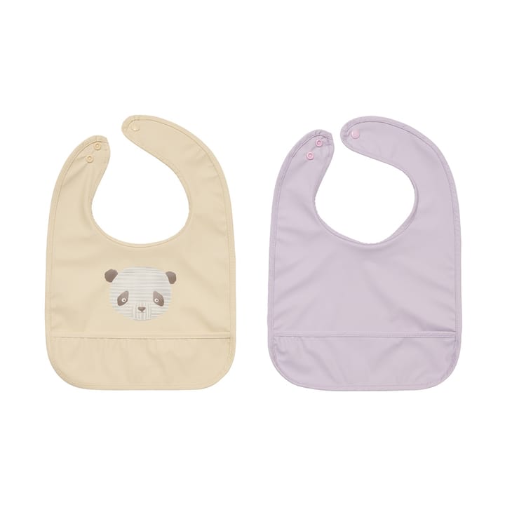 Lun Lun panda bib 2 pieces - Vanilla-lavender - OYOY