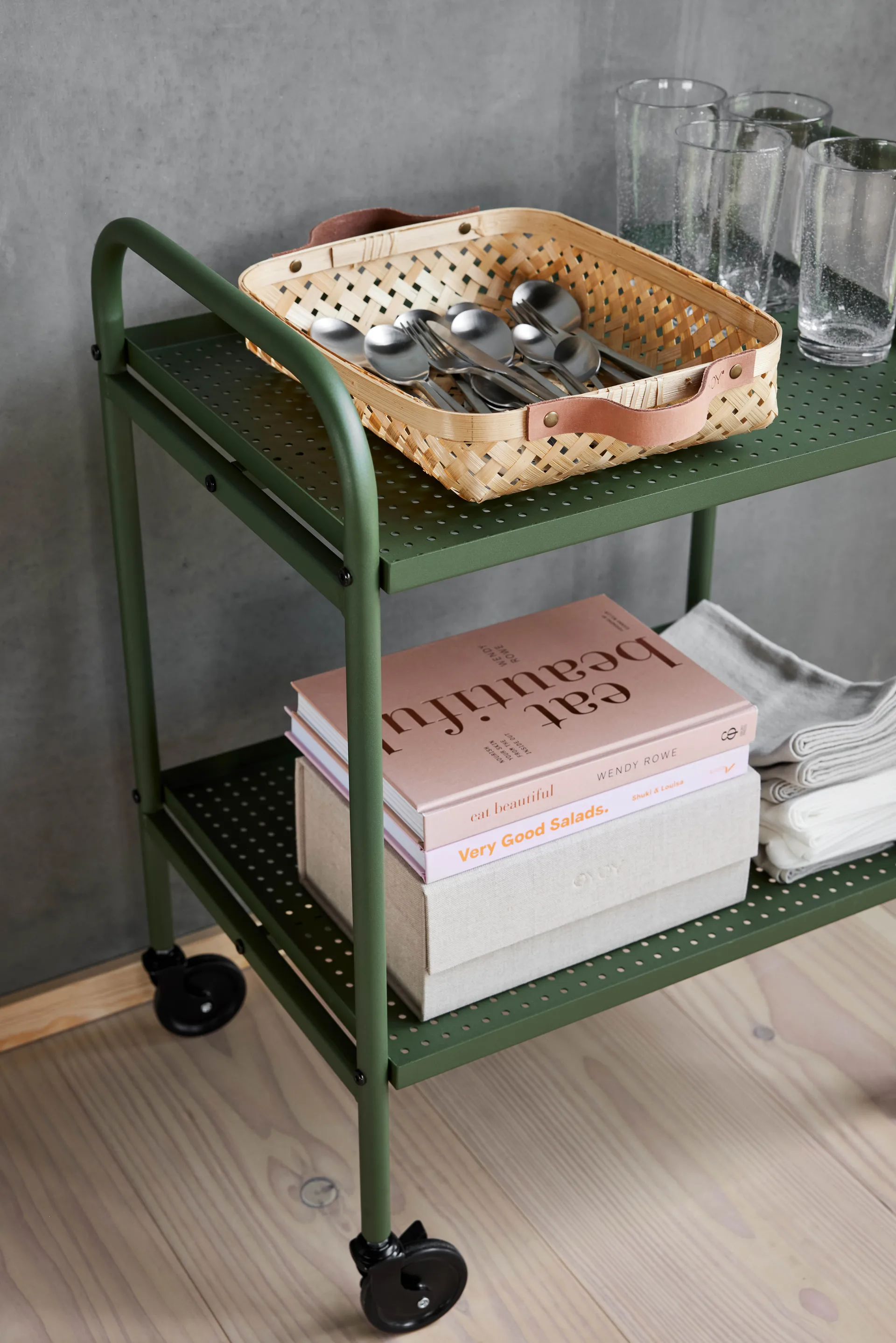 Maki trolley serving cart small, Green OYOY
