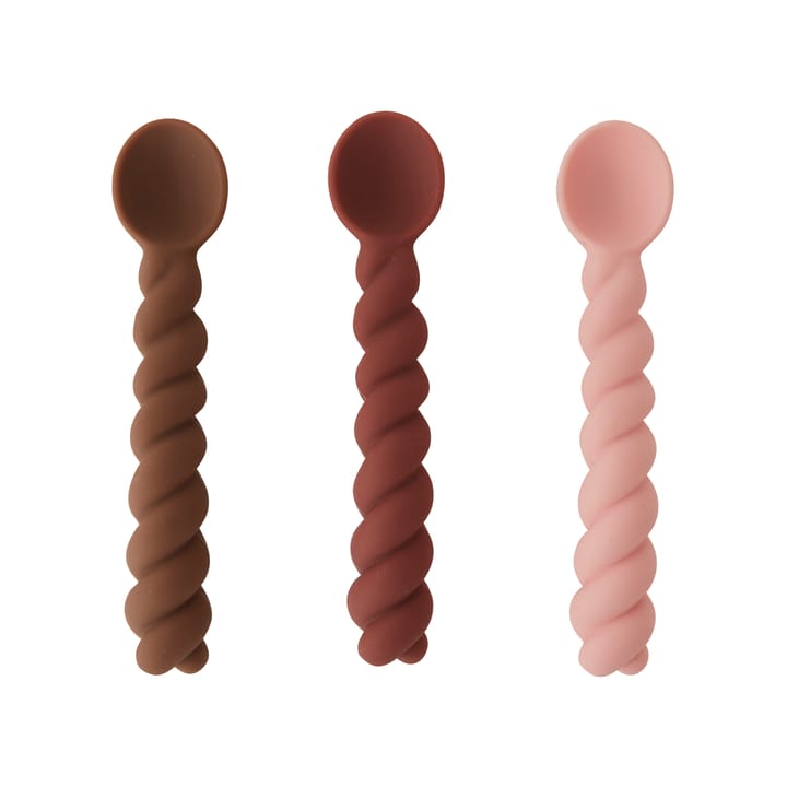 Mellow spoon 3-pack - Nutmeg-rose-chocolate - OYOY