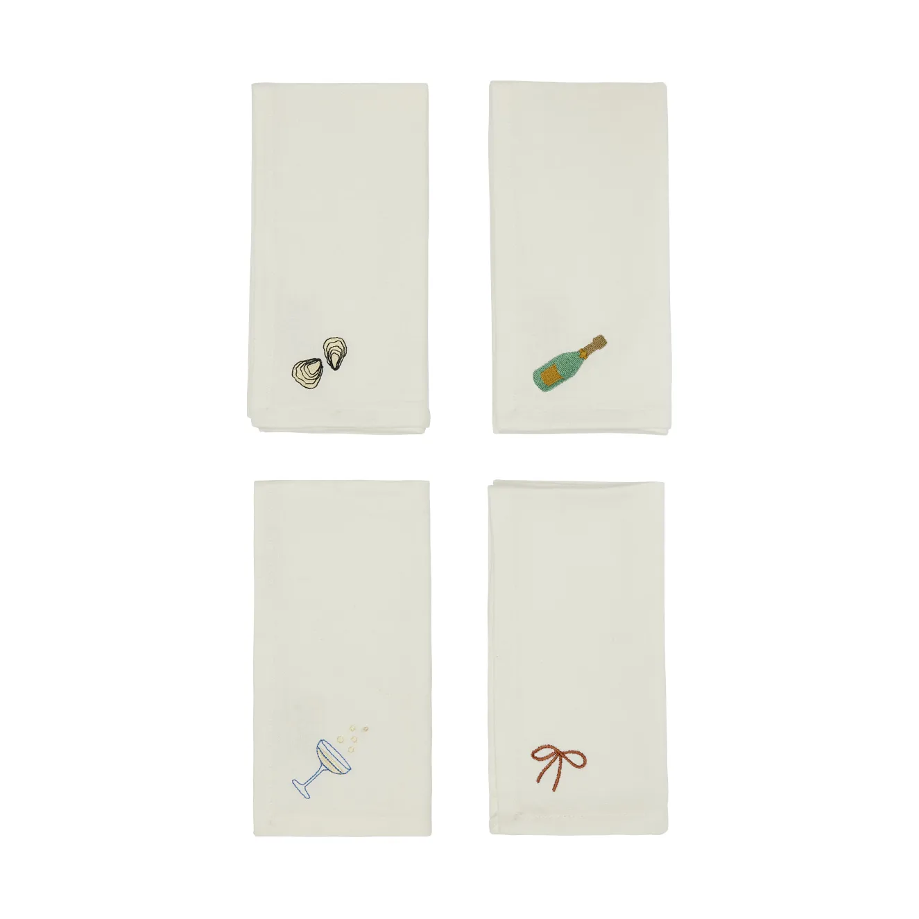 New Year cotton napkin 45x45 cm 4-pack, Offwhite OYOY