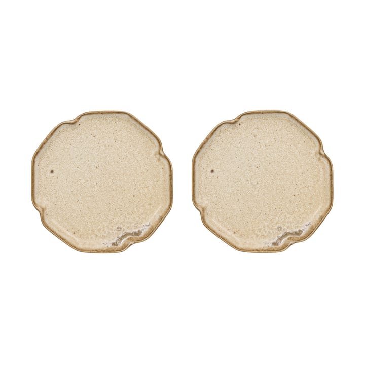 Nori dessert plate 13x15 cm 2-pack - Latte - OYOY