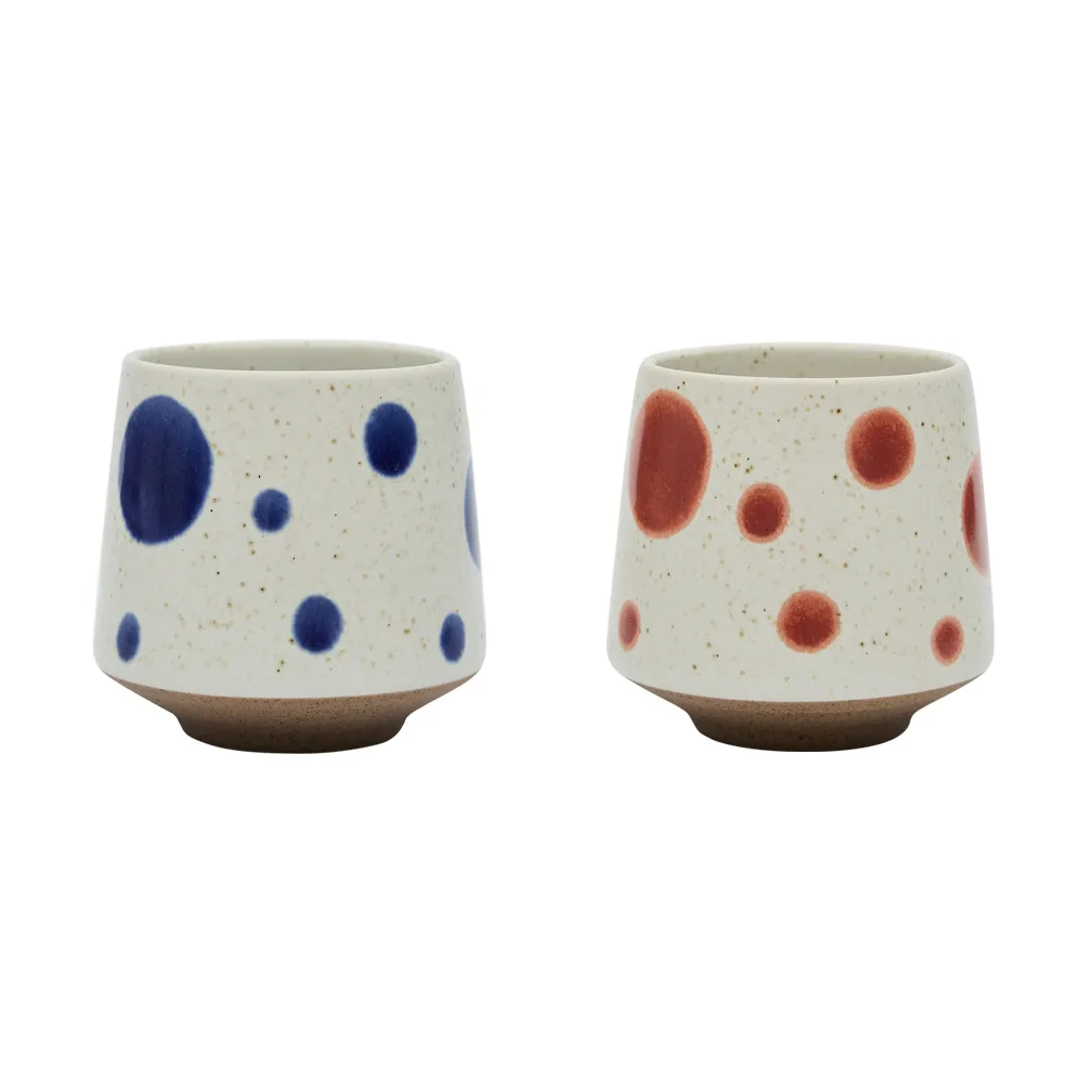 Nori dot cup Ø6.95 cm 2-pack, Blue-red OYOY