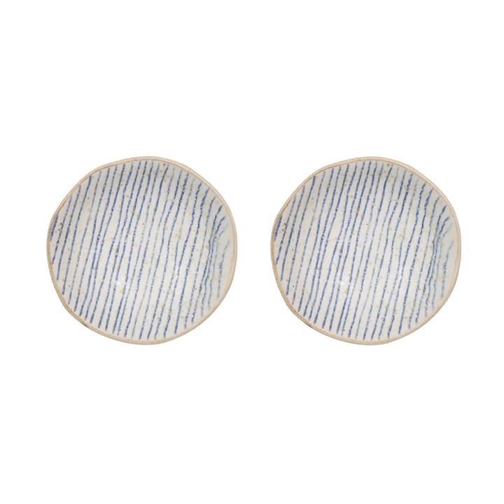 Nori striped bowl mini Ø8 cm 2-pack - Clay-optic Blue - OYOY