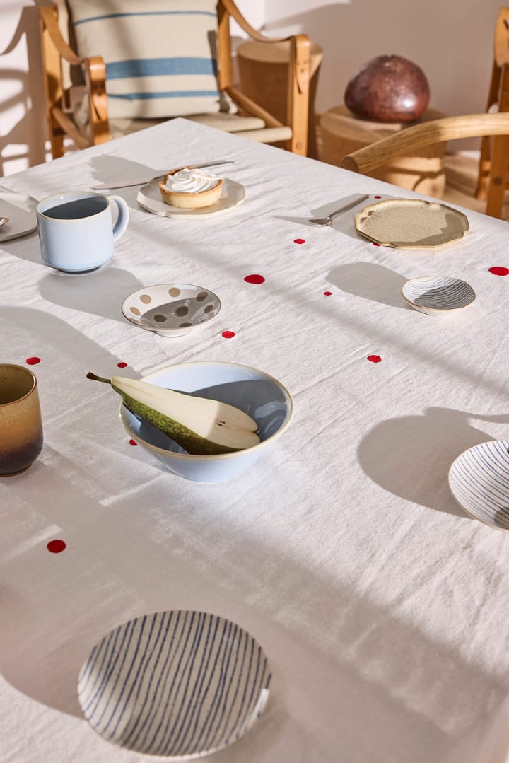Nori tablecloth 140x200 cm, White-cherry red OYOY
