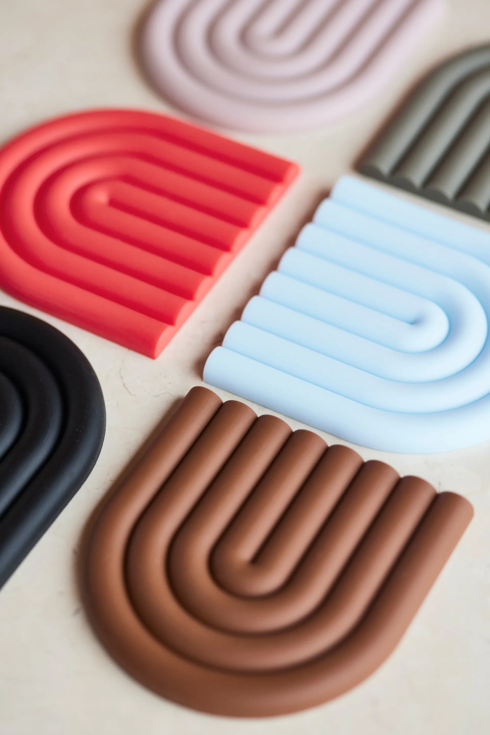 Rainbow placemat 15x15 cm, Ice blue OYOY