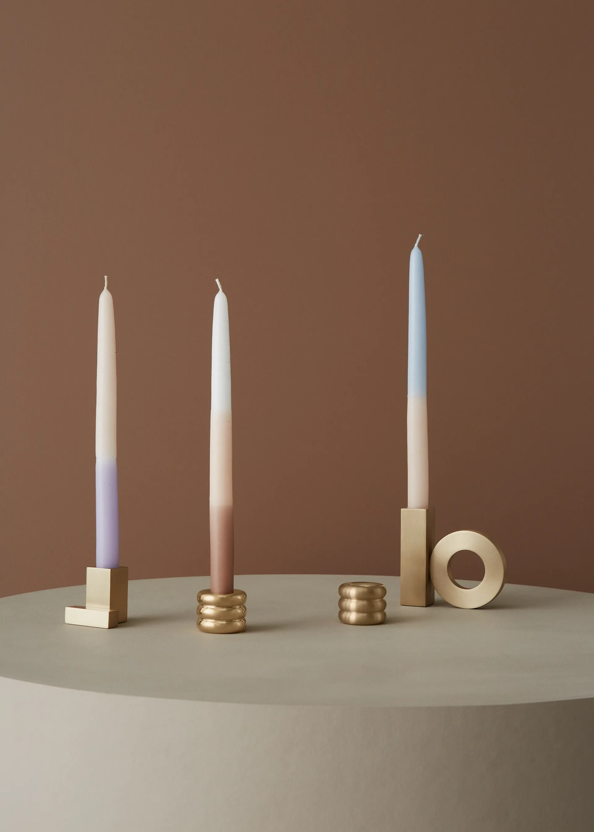 Savi candle sticks 3 cm, Brushed brass OYOY