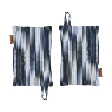 Striped denim pot holder 2-pack - Blue - OYOY