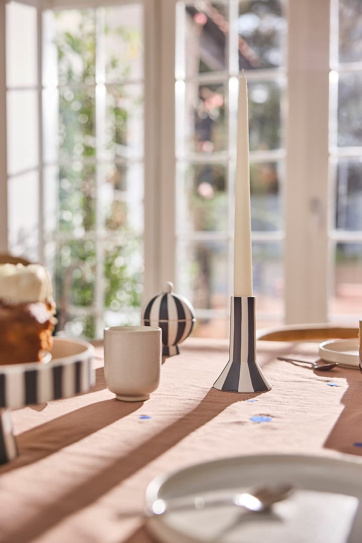 Toppu candle holder tall 11 cm, White-black OYOY