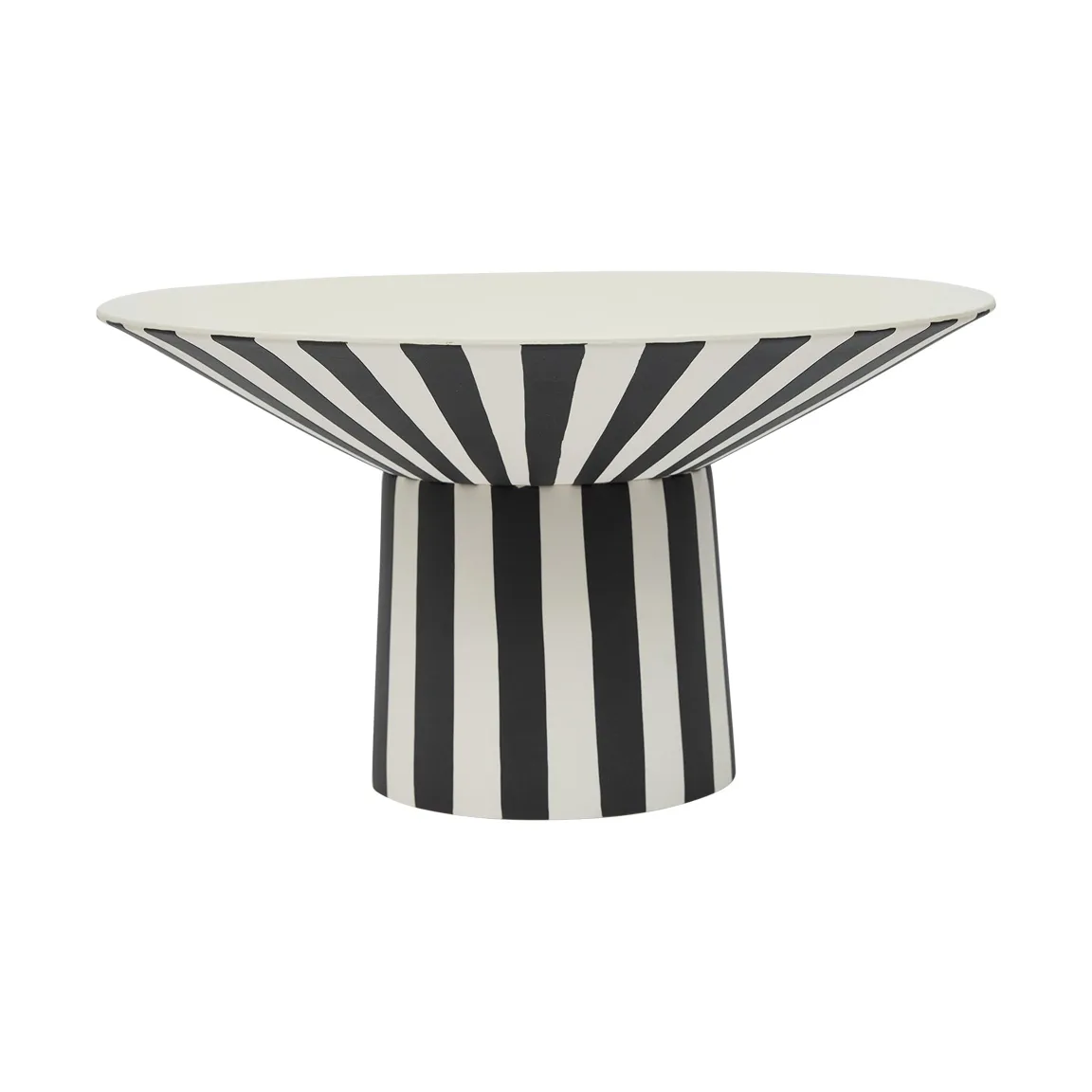 Toppu centerpiece high Ø30x17 cm, White-black OYOY