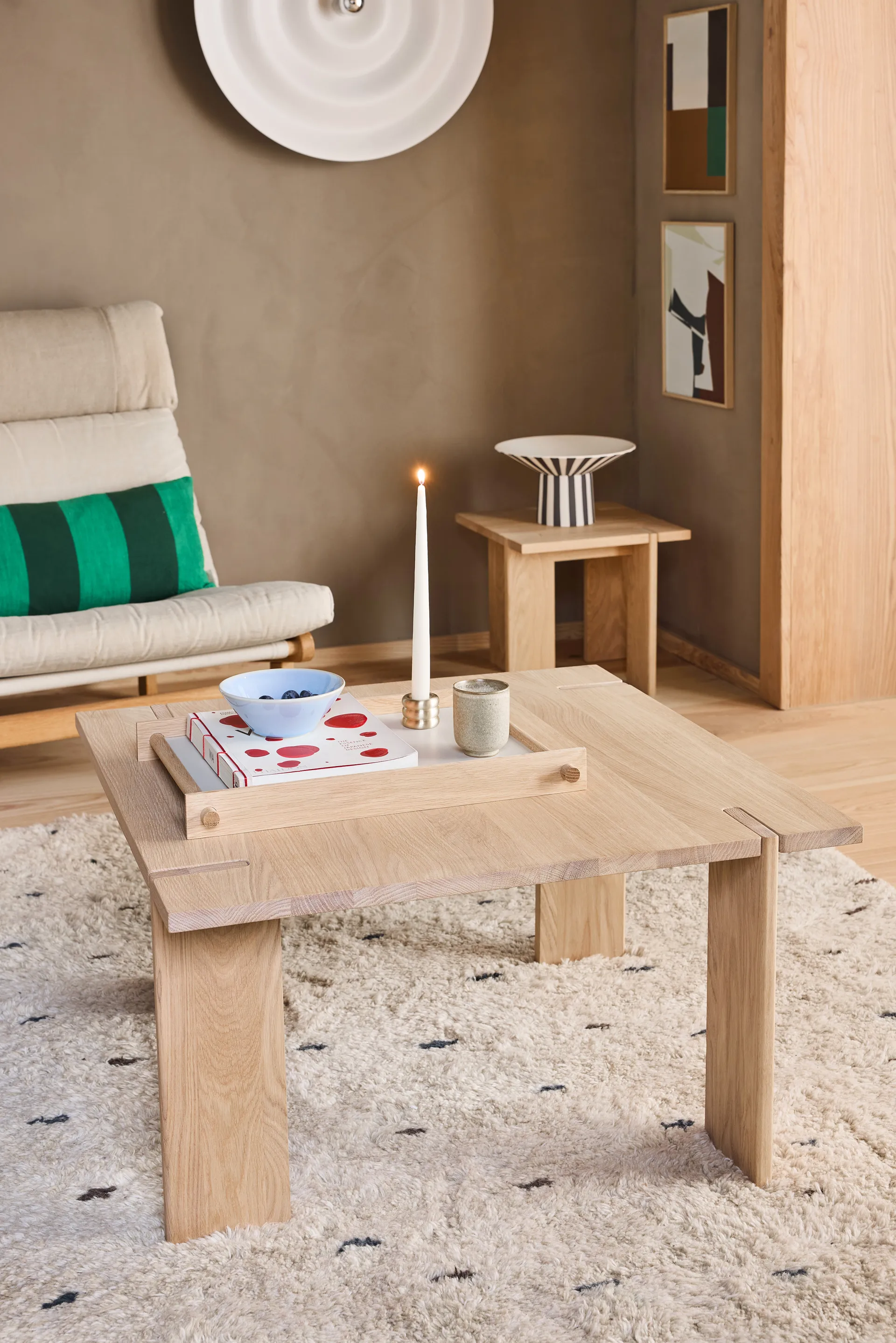 Toppu centerpiece high Ø30x17 cm, White-black OYOY