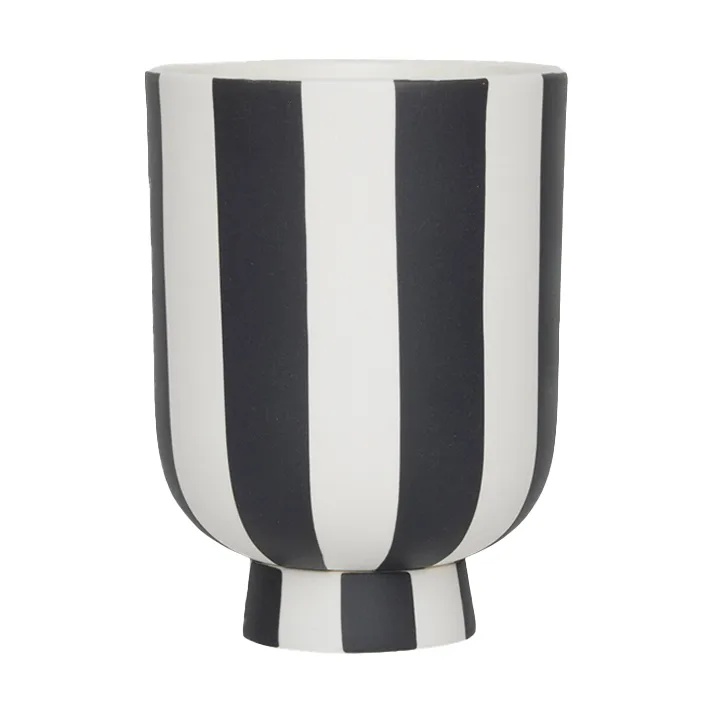 Toppu flower pot Ø8 cm, Black-white OYOY