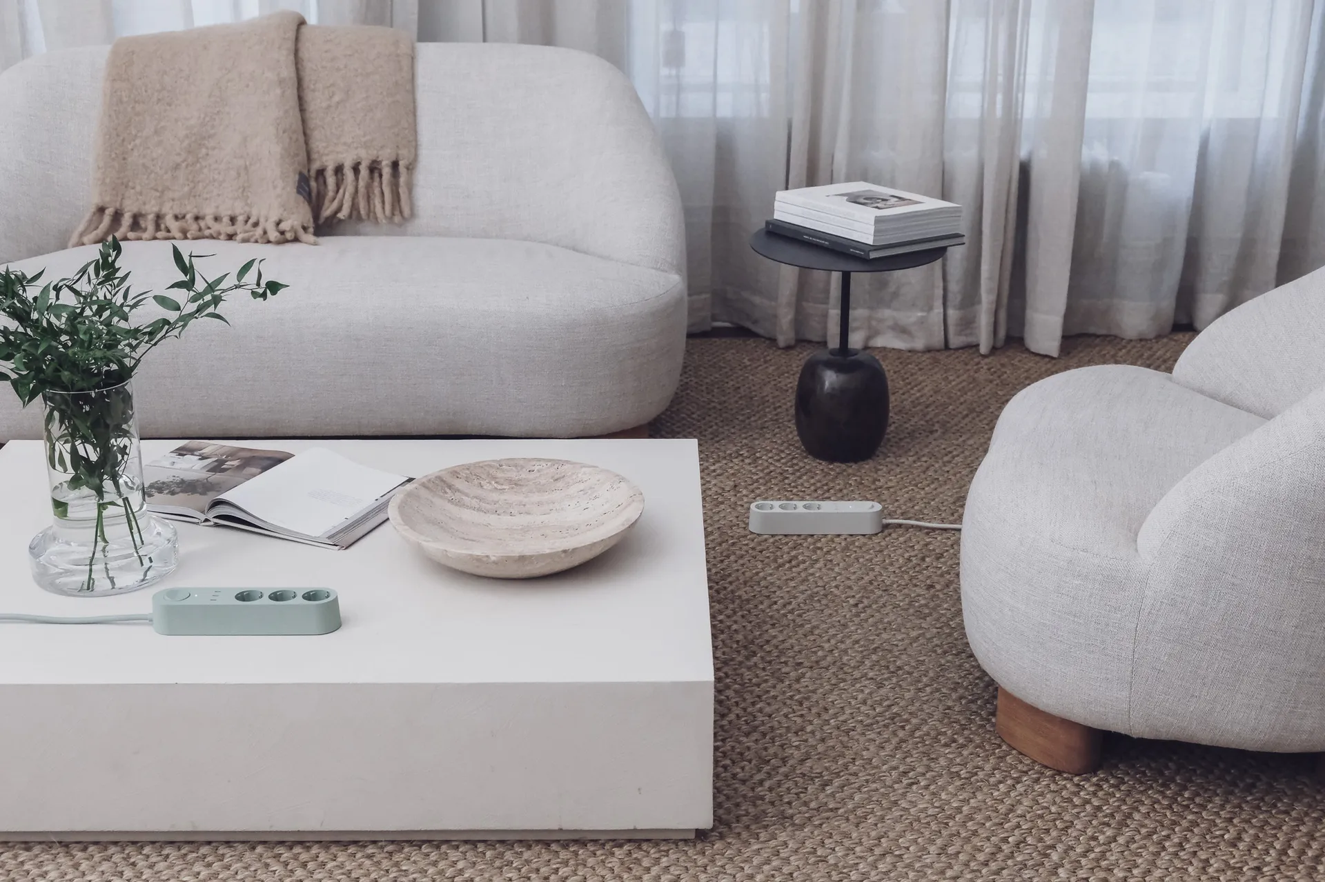 Alma Power Bar power strip, Sandhamn beige palett3