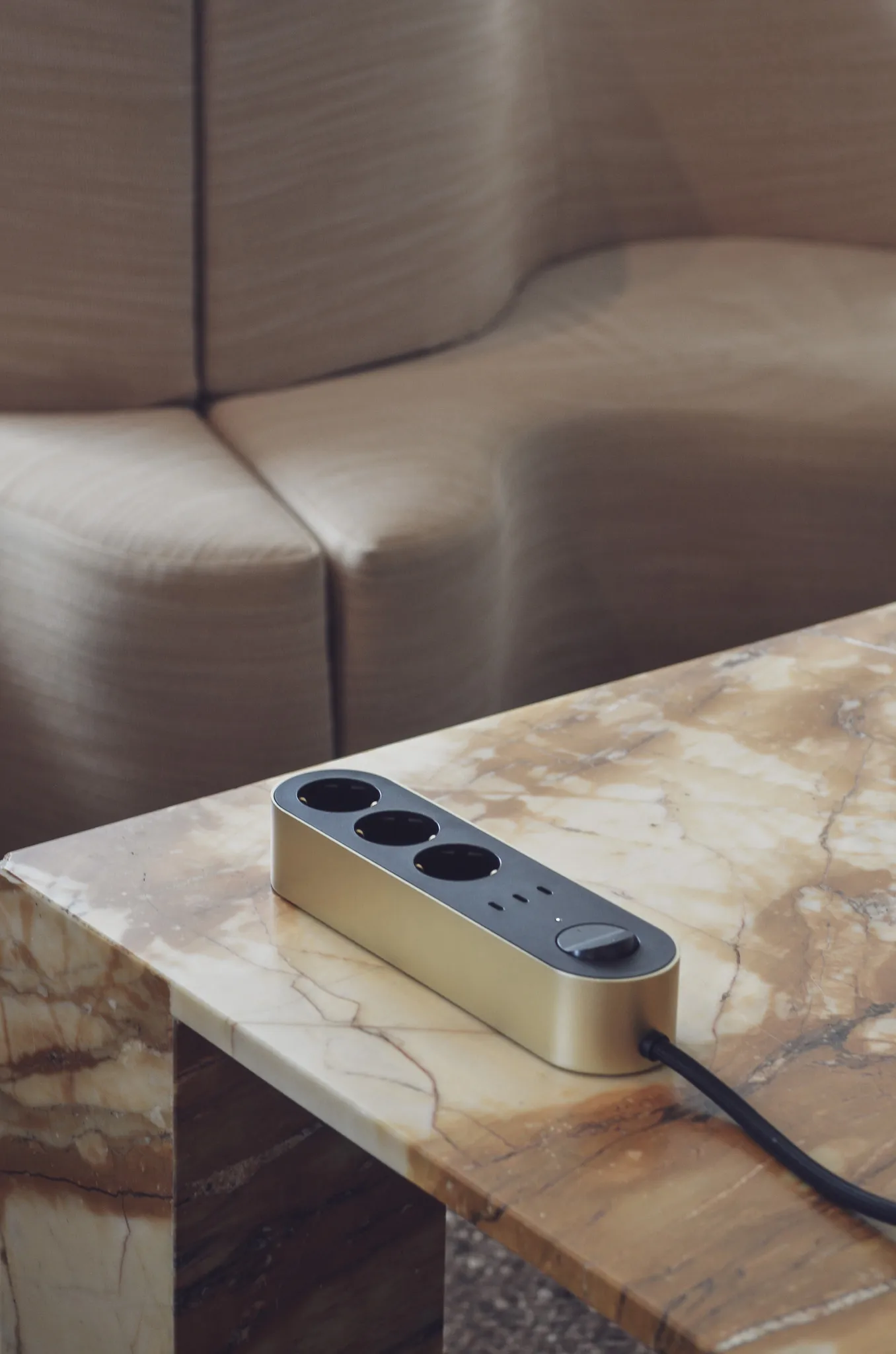 Edgar Power Bar power strip, Satin brass Palette