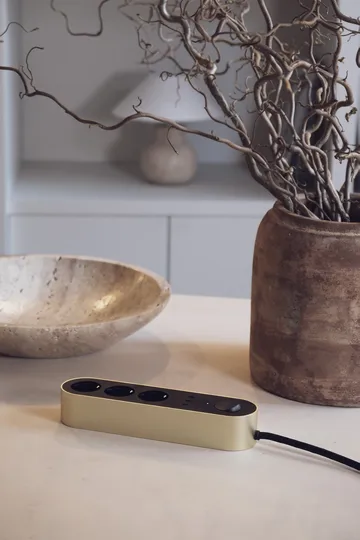 Edgar Power Bar power strip - Satin brass - Palette