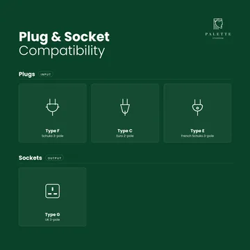 EU to UK adapter – Schuko to British plug - Ice white - Palette